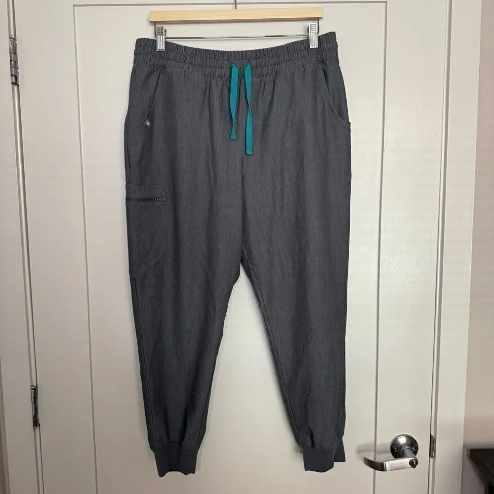Figs Scrubs Pants Zamora Jogger Womens Sz XL/P Graphite Medical Nurse PO2011